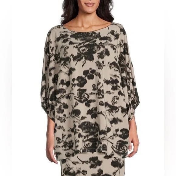 bryn Walker Tops - NWT Bryn Walker Wilder Flori Print Jersey Boat Neck Elbow Dolman Tunic- Large